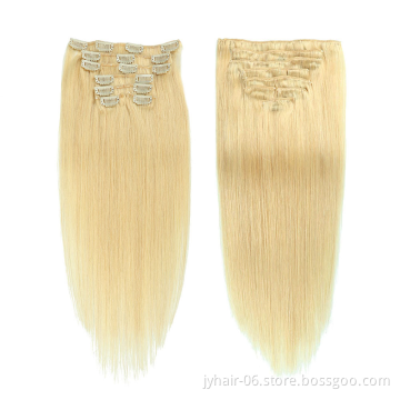 Blonde 613 clip in hair extension cuticle aligned Raw virgin 12A brazilian Hair 100 remy human hair extensions